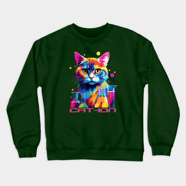 Chemist cat wpap, cation, chemistry, laboratory, kitty in lab Crewneck Sweatshirt by Pattyld